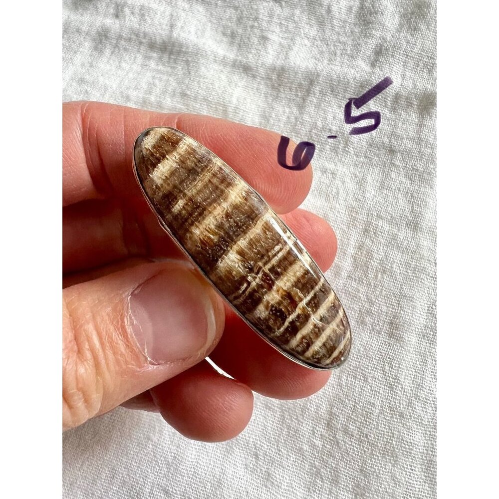 925 LAST ONE! Nurturing Earth Stone Aragonite Ring 6.5 - Picture 7 of 13